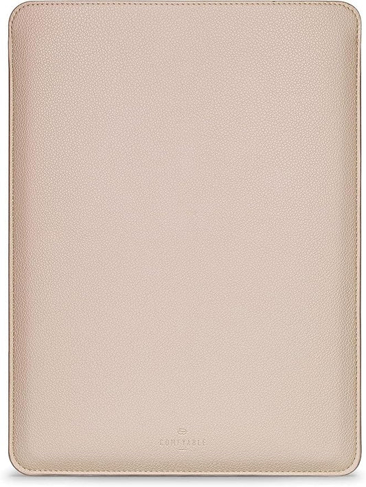 Comfyable Laptop Sleeve 15 Inch Precisely Compatible with MacBook Air 15" M4 2025 A3241 & M3 2024 A3114 & M2 2023 A2941, Faux Leather Cover Case, Sand