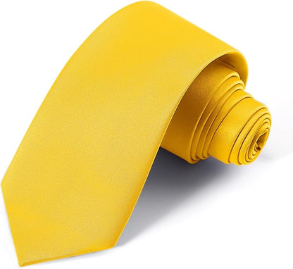 Black Ties For Men Solid Pure Color Formal Neckties 3.15" (8CM) Men's Tie for Business and Wedding with Gift Box