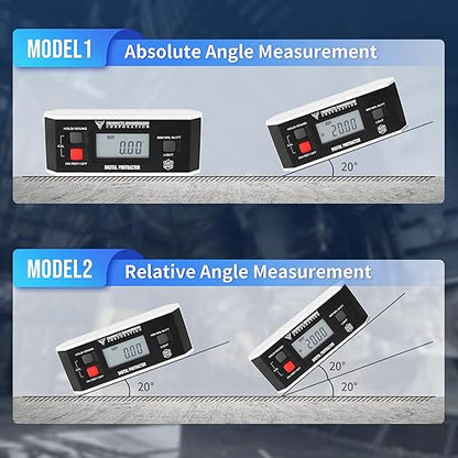 Digital Inclinometer, 360° Protractor Angle Finder Level, Magnetic V-Groove Base Protractor with Large Backlit LCD Display, High-Precision Meter Tool for Machining, Woodworking & Construction