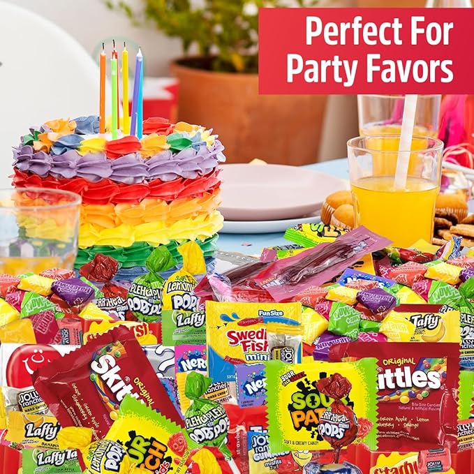 Bulk Candy Mix - 6lb of Individually Wrapped Party Variety, Favorite Sweets Giant Bag Assorted Classic for Pinata Filler, Goodie Bag Fun Size