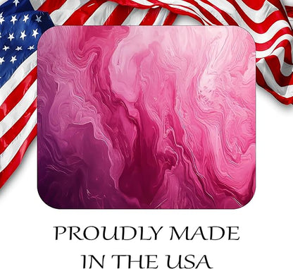 Pink Marble Agate Mouse Pad Mat Mousepad for Desk Computer Laptop PC Gaming Home or Office Gift Marbled Abstract (Dark Pink MP43)