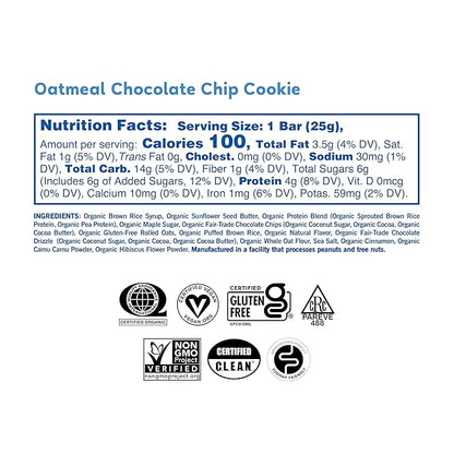 GoMacro Kids MacroBar Organic Vegan Snack Bars – Peanut Butter Cup & Oatmeal Chocolate Chip Cookie (0.90 Ounce Bars, 7 Count) (Pack of 2)