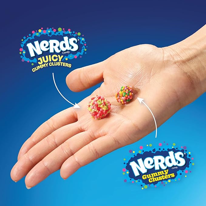 NERDS Juicy Gummy Clusters, Strawberry Punch, Juicy and Gummy Candy, 1 Stand Up Bag, for Snacking and Sharing, 7.15 oz