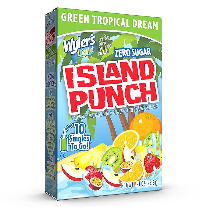 Wyler's Light Island Punch, Green Tropical Dream, 10 CT (Pack - 12)