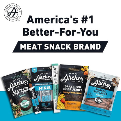 Country Archer Mini Turkey Jerky Sticks - All Natural Turkey Sticks, Meat Snack for People, Gluten Free, Keto Protein Snack, Rosemary Flavor - 0.5 oz (Pack of 12)