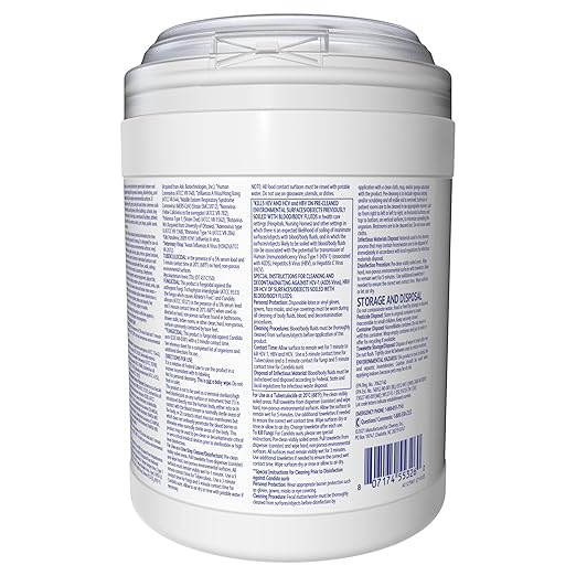 Diversey Oxivir Tb 101105152 Ready-to-Use Disinfectant Cleaning Wipes, Accelerated Hydrogen Peroxide, Standard 6x7-Inch Sheets, 160-Wipes, 1-Canister