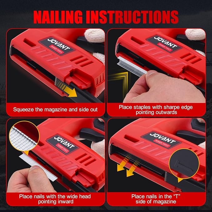 7/16" Narrow Crown Staples (5/16"), Galvanized 4400 Counts for Jovant 4V Nail Gun(one Kinds of Package Box)