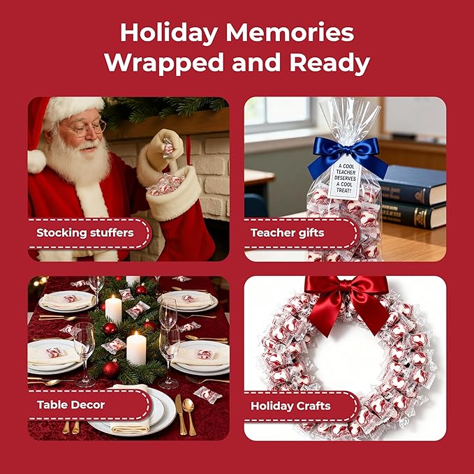 Red Bird Soft Peppermint Candy Mints, Bulk Candy Individually Wrapped, Branded Wrapper, 1000 ct