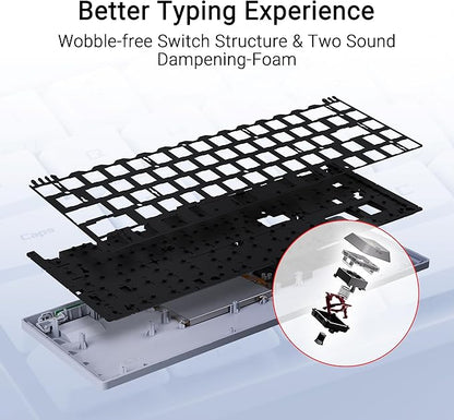 ASUS ROG Falchion RX Low Profile Wireless Gaming Keyboard – 65% Compact TKL, Tri-Mode Connectivity, ROG RX Blue Optical Switches, RGB, Touch Panel, Keyboard Cover, PC/Mac Support - White