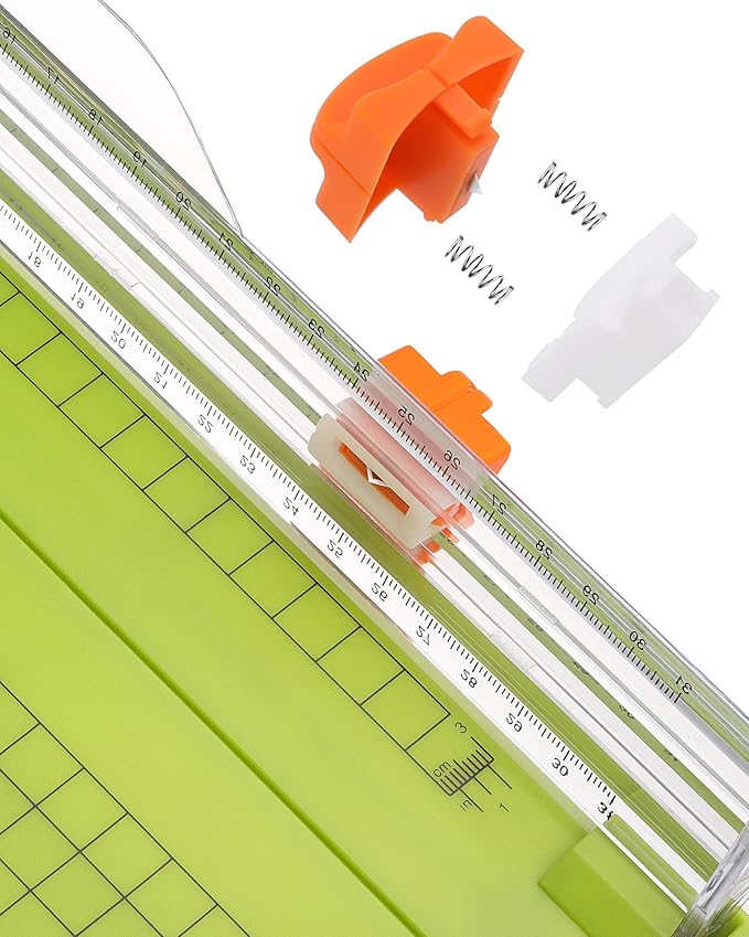 Firbon Grass Green A4 Paper Cutter 12 Inch Titanium Straight Paper Trimmer with Side Ruler for Scrapbooking Craft, Paper, Coupon, Label, Cardstock