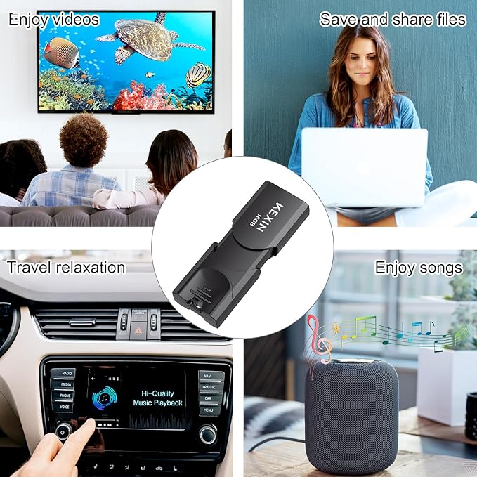 KEXIN 64GB Flash Drive 10 Pack Thumb Drive USB Flash Drive Zip Drive USB 2.0 Memory Stick Data Storage (64GB, Black)