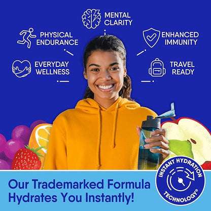 GoHydrate Low Sodium Electrolytes Powder Packets Sugar Free - Instant Hydration Daily Drink Mix - Zero Sugar Water Flavor Packet Singles with Vitamin D - (Lemonade Mixed, 15 Packs)