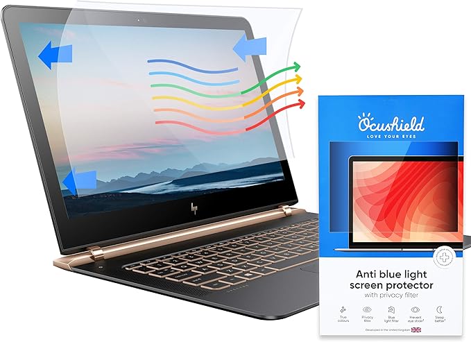 Ocushield 13.3” (16:10) Anti Blue Light Screen Protector with Privacy Filter for Laptops and Computer Monitors - Anti-Glare - Easy Install - Anti-Fatigue (287 x 179 mm)