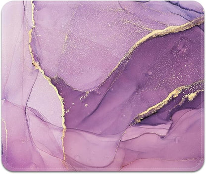 Square Mouse Pad with Stitched Edge, Premium Mousepad Washable Cloth. Computer Mouse Pad with Non-Slip Rubber Base, Mouse Pads for Computers Laptop Mouse 9.25x7.75x0.12 inch-Purple Marble