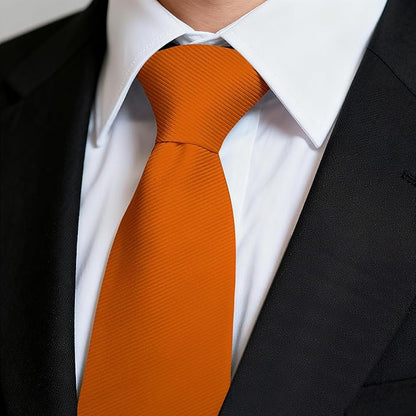 Fineknot Black Ties for Men, Formal Neckties for Men, Solid Color Mens Ties for Business, Wedding, Party, Mens Neck Tie