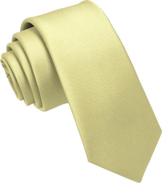 JEMYGINS 2.4" Solid Color Skinny Tie Slim Necktie for Men