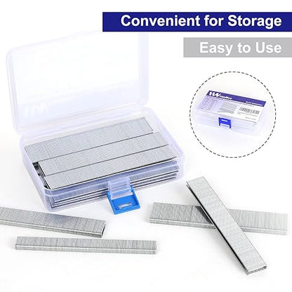 HW HAMWOO 18 Gauge 1/4" Narrow Crown Staples,Galvanized 18GA Nail Gun Nails Assorted, Suitable for Most Brand of 18 Gauge Pneumatic and Electric Brad Nailer (1/2",3/4",1":3000PCS)