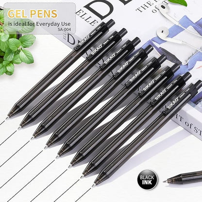Black Gel Pens Bulk, 60 Pack Retractable Gel Ink Pens, Black Ink 0.7mm Fine Point Smooth Writing No Smear Quick Dry, Click Gel Roller Pens for Teachers Students, Office School Supplies