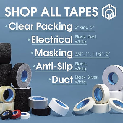 Spartan Industrial - 2" X 60 yd Wide Masking Tape for Painting, Drafting, Labeling, and More - 6 Home and Office Tape Rolls, 5.5 Mil