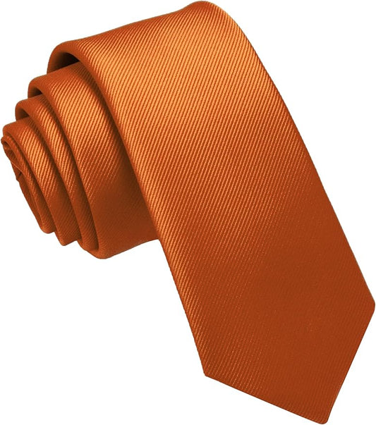 JEMYGINS 2.4" Solid Color Skinny Tie Slim Necktie for Men