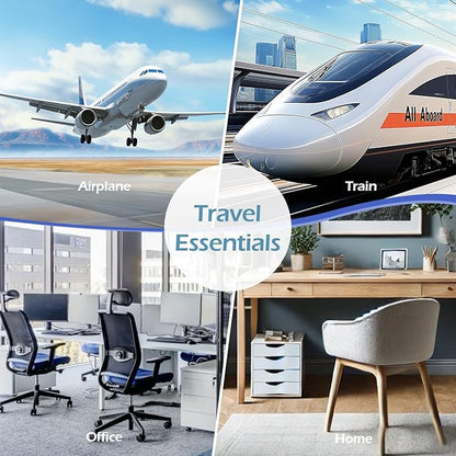 Airplane Foot Hammock, Portable Airplane Footrest to Relax Feet, Adjustable Foot Hanger for Long Trip Home Office, Travel Essentials, Navy