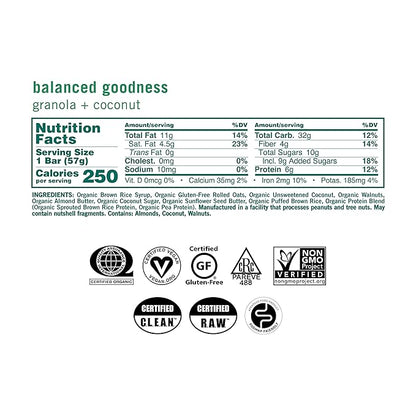 GoMacro MacroBar Organic Vegan Snack Bars - Granola + Coconut and Banana + Almond Butter (2.3 Ounce Bars, 12 Count)