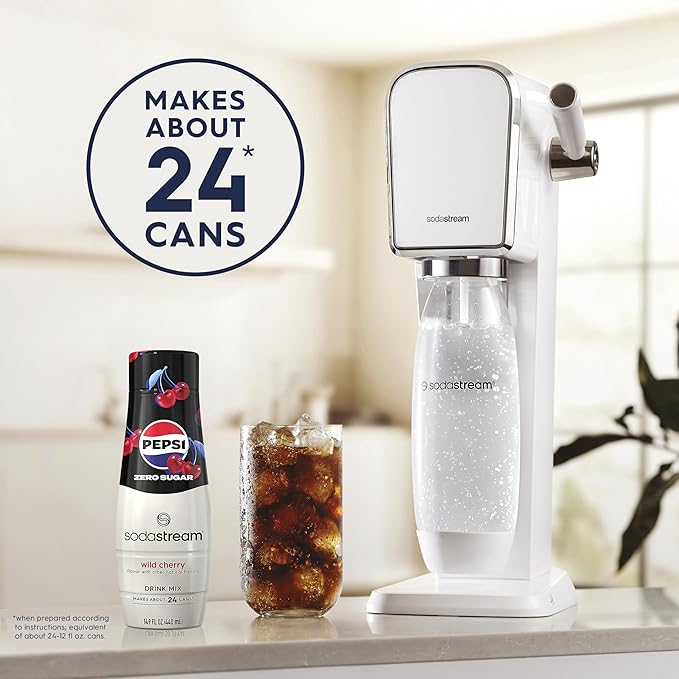 SodaStream Pepsi Wild Cherry, MTN Dew Code Red, Starry & Mug Root Variety Pack, Zero Sugar, 440ml Pack of 4