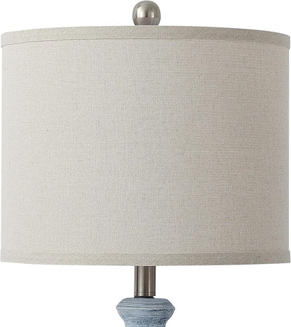 Living Room Lamps Set of 2, 25.8" Ceramic Table Lamps for Bedrooms with Linen Shade, Modern Farmhouse Lamps for Nightstand with Rotary Switch