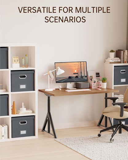 4 Pack File Storage Organizer, Document Organizer, Portable File Box with Lid, Fit for Letter/Legal File Folder Storage,Dark Gray-Box only