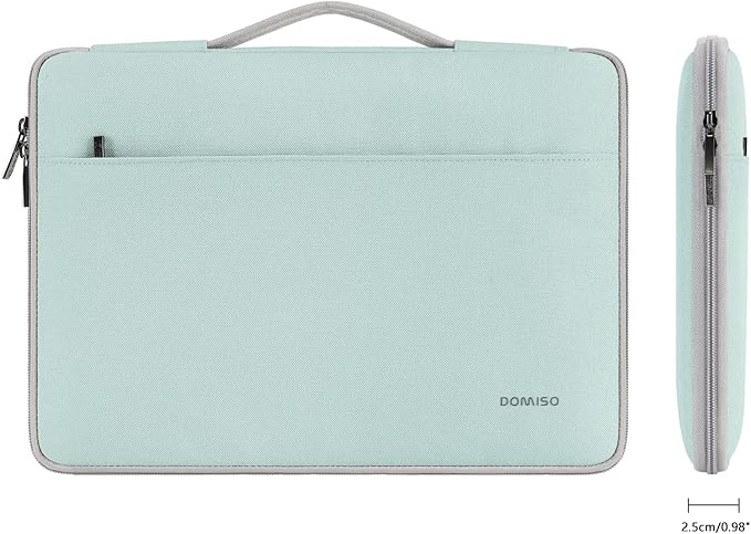 DOMISO 14 inch Laptop Case Sleeve Protective Cover Compatible with 15 inch MacBook Air M4 M3 M2,MacBook Pro,14-15 inch HP Dell ASUS Lenovo Chromebook,Waterproof Computer Cases Bag,Mint Green
