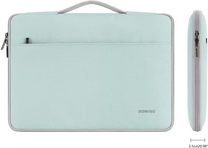 DOMISO 11 Inch Laptop Sleeve Canvas Notebook Portable Carrying Bag Case Handbag for 12" iPad Pro /13" MacBook Pro M2 / MacBook Air M1 / 13" MacBook Pro Touch Bar/Surface Pro 7+ 8, Mint Green