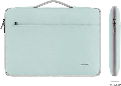DOMISO 13.3 inch Laptop Case Sleeve Protective Cover Compatible with 14 inch MacBook Pro M4 M3 M2/MacBook Pro Max,13-13.3 inch Dell,Lenovo, HP,Waterproof Computer Cases Bag with Handle,Mint Green