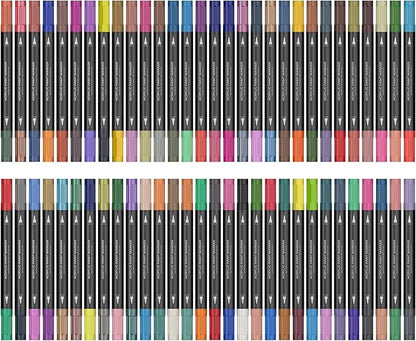 Acrylic paint pens create art – Dual Brush Tip Acrylic Markers Set, Waterproof Quick-Drying Ink for Rock Painting, Glass, Wood, Fabric (120)