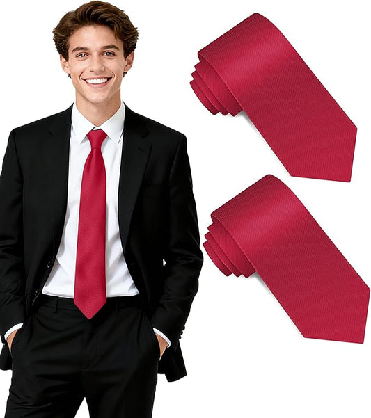 Fineknot Black Ties for Men, Formal Neckties for Men, Solid Color Mens Ties for Business, Wedding, Party, Mens Neck Tie