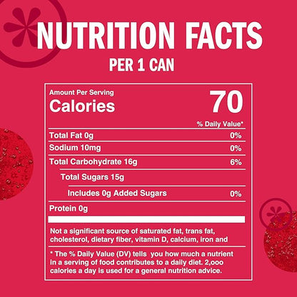 IZZE Sparkling Water Juice Beverage Blend, Pomegranate, No Sugar Added, 8.4 FL OZ, 24 Cans