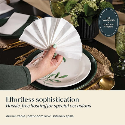 5000-Pack Servietto Disposable Linen-Feel Guest Towels - Disposable Cloth-Like Hand Towels - Soft and Absorbent Paper Napkin for Kitchen, Bathroom, Party, Wedding, Or Event