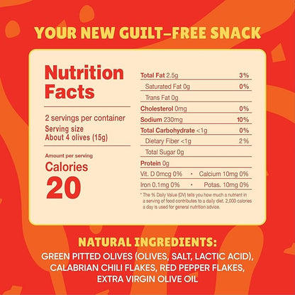 Freestyle Snacks Olive Snack Packs - 24 Pack Variety - Original Green, Hot & Spicy, Lemon Garlic, and Kalamata - Grown in Greece, All Natural, Non-GMO, Paleo, Sugar-Free, Keto Snack, 1.1oz (24 Pack)