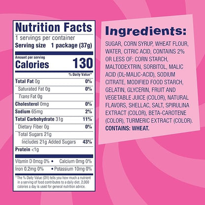 SweeTARTS Mega Filled Ropes Candy, Twisted Rainbow Punch, Sweet and Tart, 1.32 oz (Pack of 24)