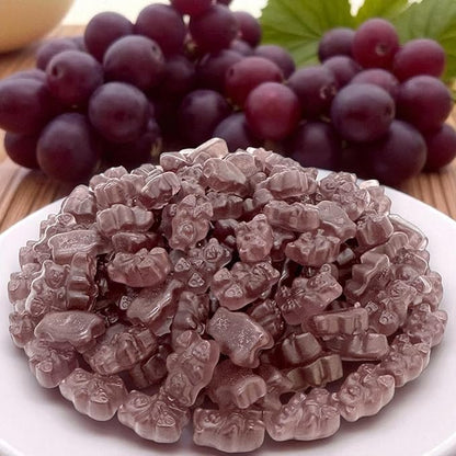 Irresistibly Delicious Grape Gummy Bears - 1.5 lbs of Fruity Bliss-Soft, Chewy, and Bursting with Tangy Delight-Great for Kids and Adults of All Ages(24 oz)