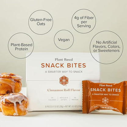 Isagenix Snack Bites - High-Protein Snack Bar - Healthy Energy Bites with 100–110 Calories - Naturally-Sweetened, Plant-Based Protein - Peanut Butter Bliss - 8 servings