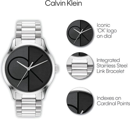 Calvin Klein Women's CK Iconic - 35mm 2H Quartz Watch - Stainless Steel Mesh Bracelet - Water Resistance 30 Meters – Premium Fashion Timepiece for Everyday Style - Gift for Her