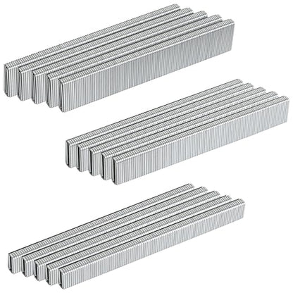 HW HAMWOO 18 Gauge 1/4" Narrow Crown Staples,Galvanized 18GA Nail Gun Nails Assorted, Suitable for Most Brand of 18 Gauge Pneumatic and Electric Brad Nailer (1/2",3/4",1":3000PCS)