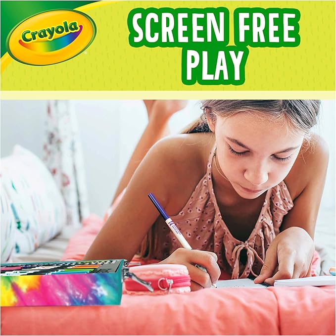 Crayola Inspiration Art Case Coloring Set - Tie-Dye (140ct), Art Supplies Set For Kids, Travel Drawing Kit, Holiday & Christmas Gift for Girls & Boys, Ages 5+ [Amazon Exclusive]