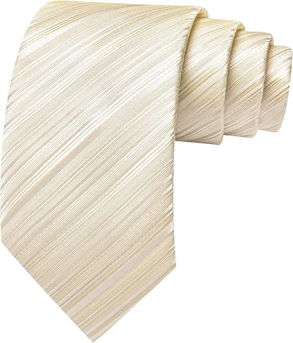 Barry.Wang Tie Sets for Men Silk Solid Necktie Stain Ties Handkerchief Pocket Square Cufflinks Wedding Business Dyed