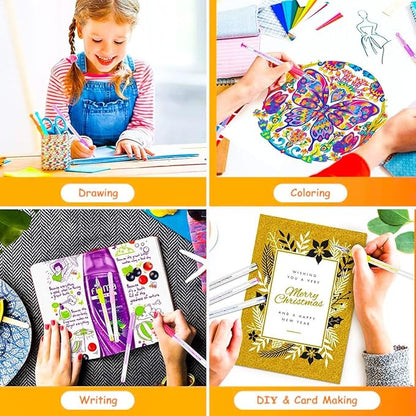 Soucolor Teen Girl Boys Gifts Trendy Stuff, Aesthetic Cute Preppy Stuff School Supplies, Deluxe 120 Pack Colored Gel Pens for Kids Adult Coloring Books, 60 Gel Pens, 60 Refills and Travel Case
