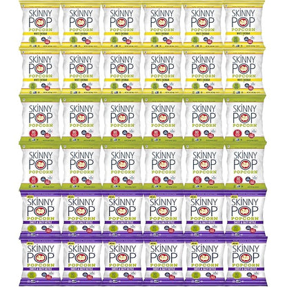 Skinny Pop Popcorn Variety Pack - Snack Bags Assortment Gluten Free - Care Package Gift Box (35 Count)