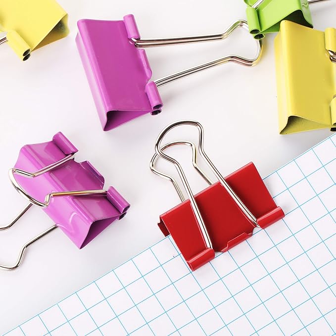 Mr. Pen Extra Large Binder Clips, 2 Inch, 12 Pack, Assorted Color