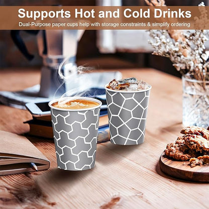 240 Count 10 oz Paper Coffee Cups, Disposable Paper Cups, Hot/Cold Beverage Drinking Cups for Water, Coffee, Tea, Juice