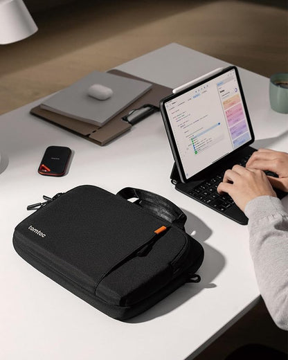 tomtoc 360 Protective Tablet Shoulder Bag compatible with 13-inch iPad Pro M4/13-inch iPad Air M2 with Magic Keyboard 2024, 12.9-inch iPad Pro 6th/5th/4th/3rd Gen, Water-Repellent Tablet Case Sleeve