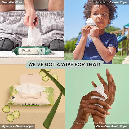 The Honest Company Hypoallergenic Multi-Use Baby Wipes for Sensitive Skin Baby Pattern Play 288 Count
